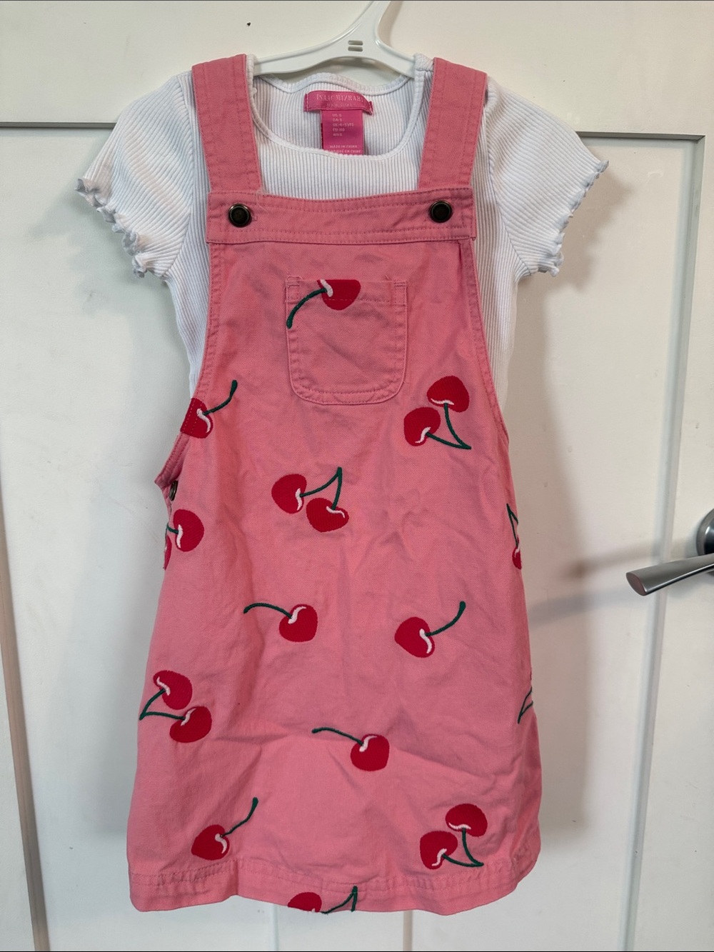Isaac Mizrahi Pink Cherry Overall Dress